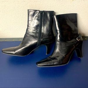 Nine West Black Buckle Heeled Boots